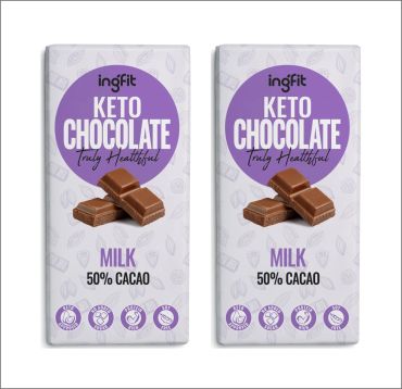 Ingfit Premium Sugar Free Milk Chocolate 100g Pack of 2